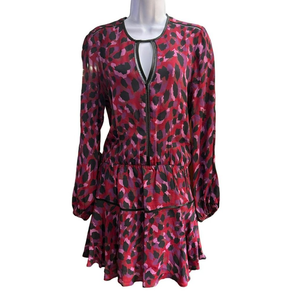 Karina Grimaldi Revolve Women's Multi Stone Leopard Print Mini Dress Size Small